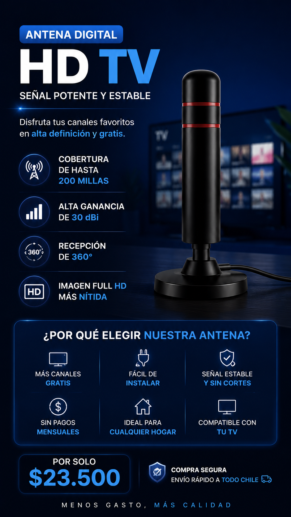 Antena digital hd tv