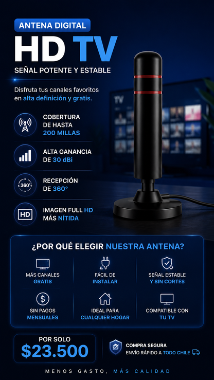 Antena digital hd tv