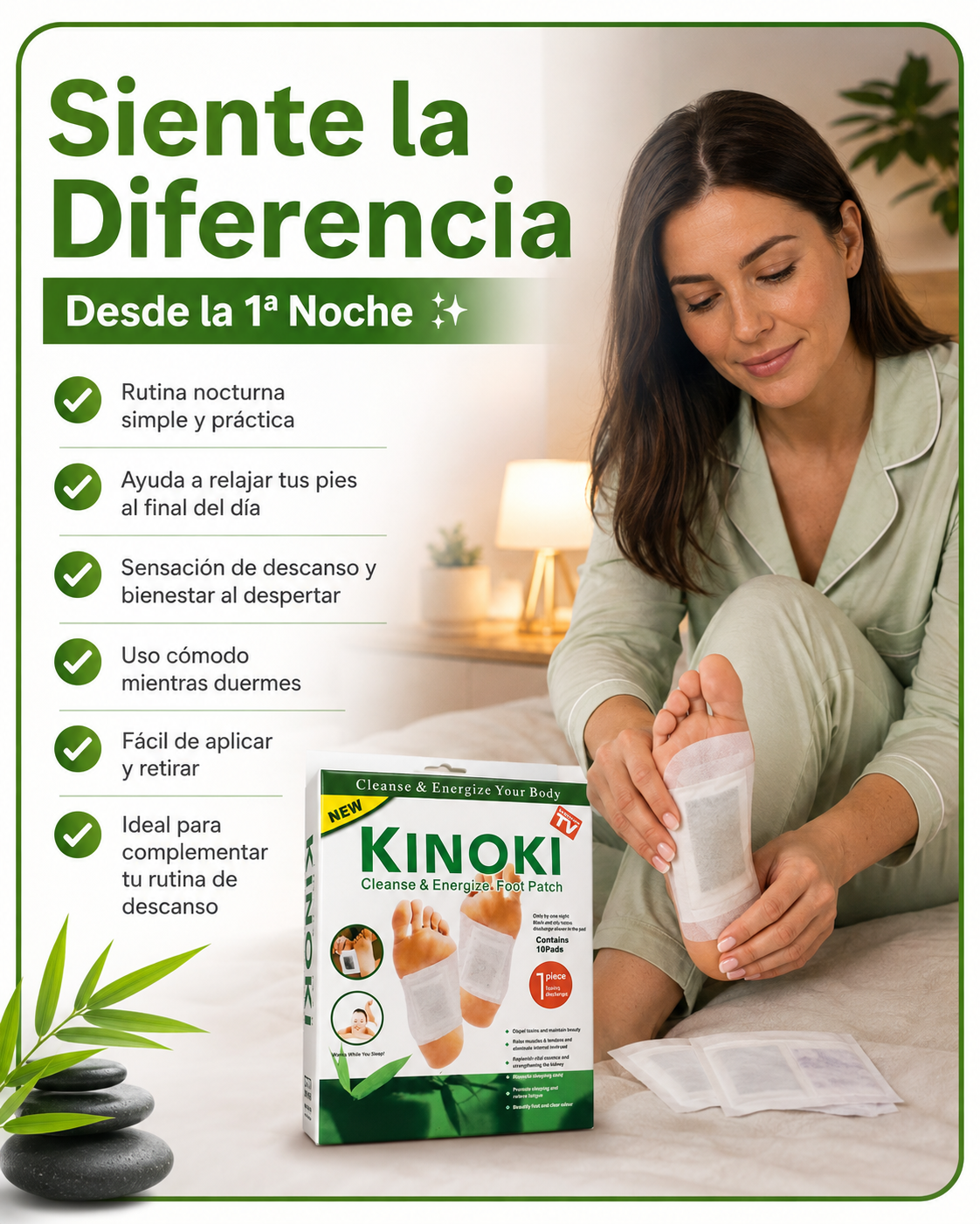 Kinoki™ Pro – Parches para Pies de Uso Nocturno y Bienestar Diario